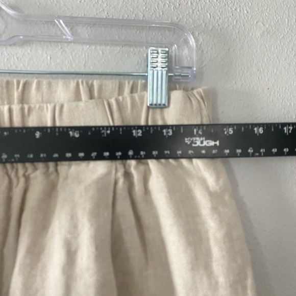 Elizabeth Suzann 100% Linen Wide Leg Cropped Pants Elastic Waist Women's Large - Picture 8 of 9